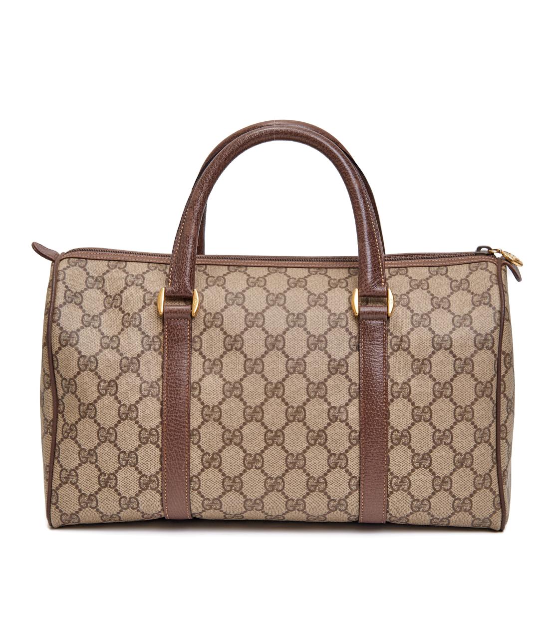 GUCCI Коричневая кожаная сумка с короткими ручками, фото 3