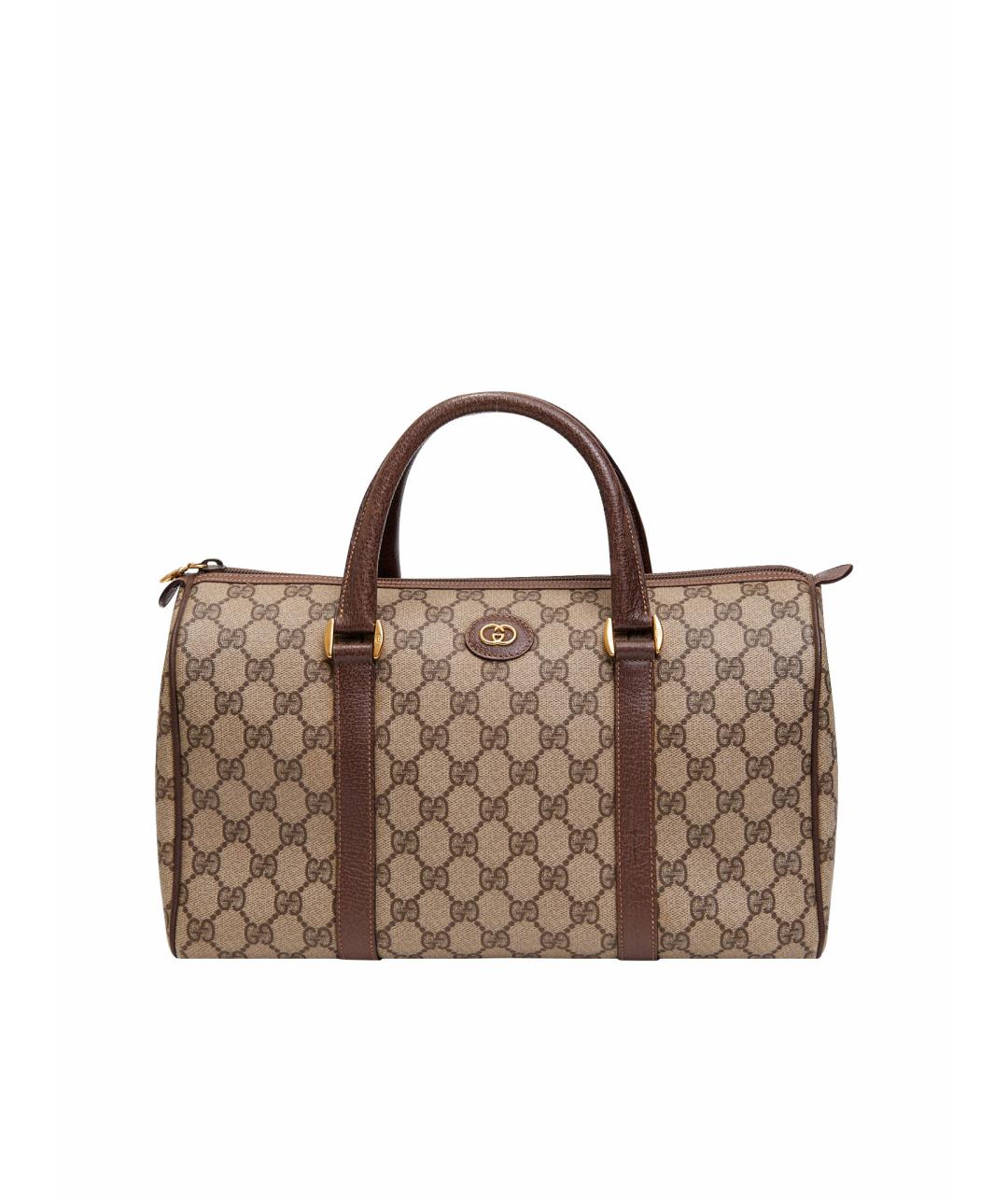 GUCCI Коричневая кожаная сумка с короткими ручками, фото 1