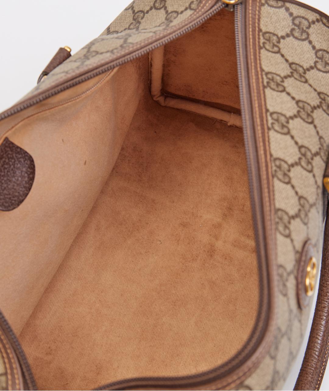 GUCCI Коричневая кожаная сумка с короткими ручками, фото 5