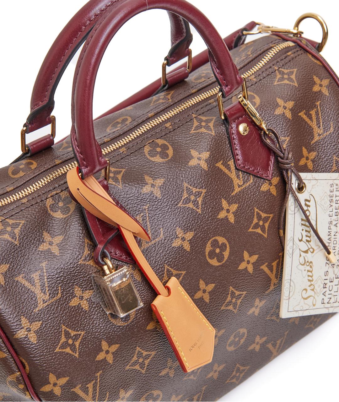 LOUIS VUITTON Коричневая кожаная сумка с короткими ручками, фото 9