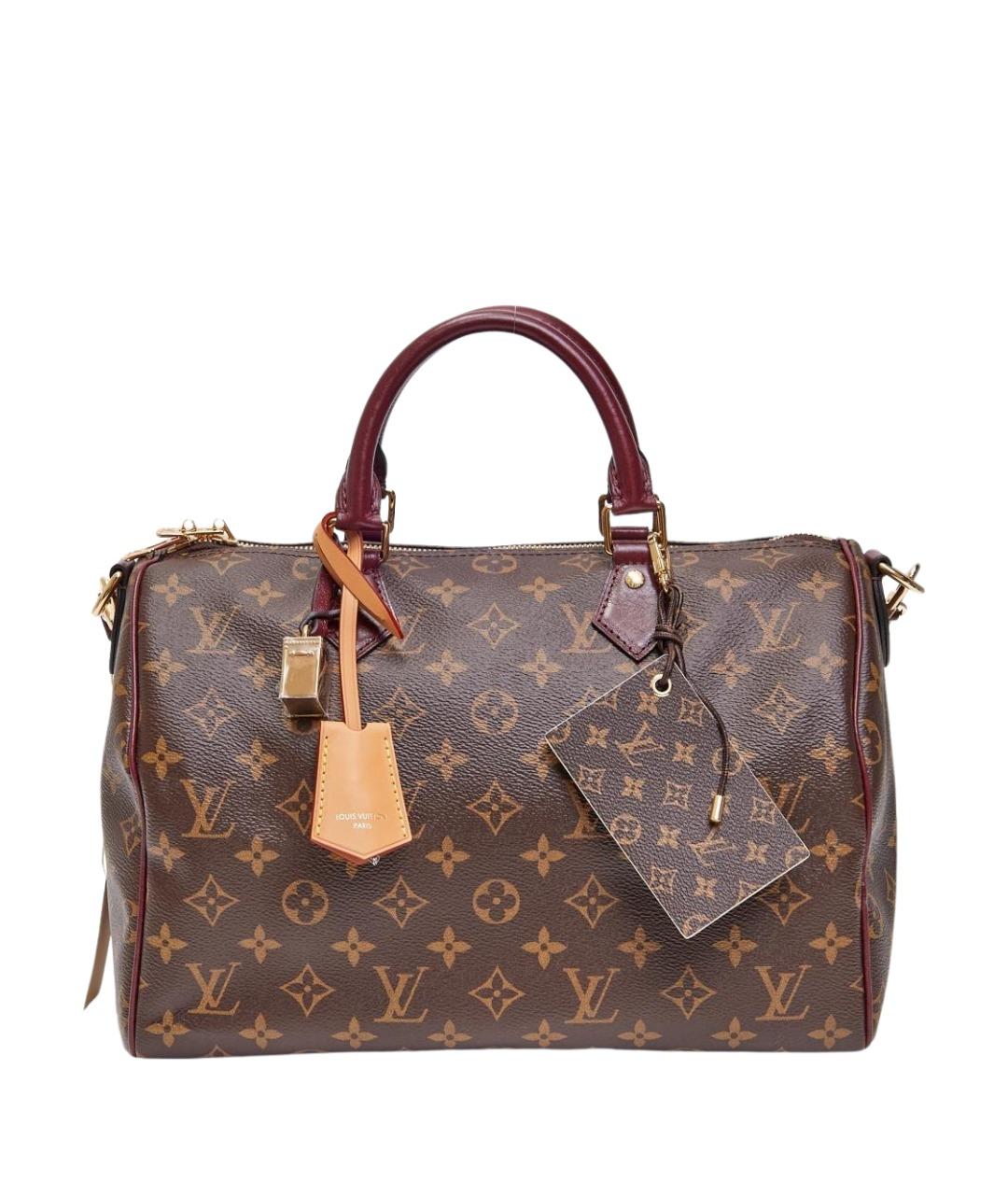 LOUIS VUITTON Коричневая кожаная сумка с короткими ручками, фото 1