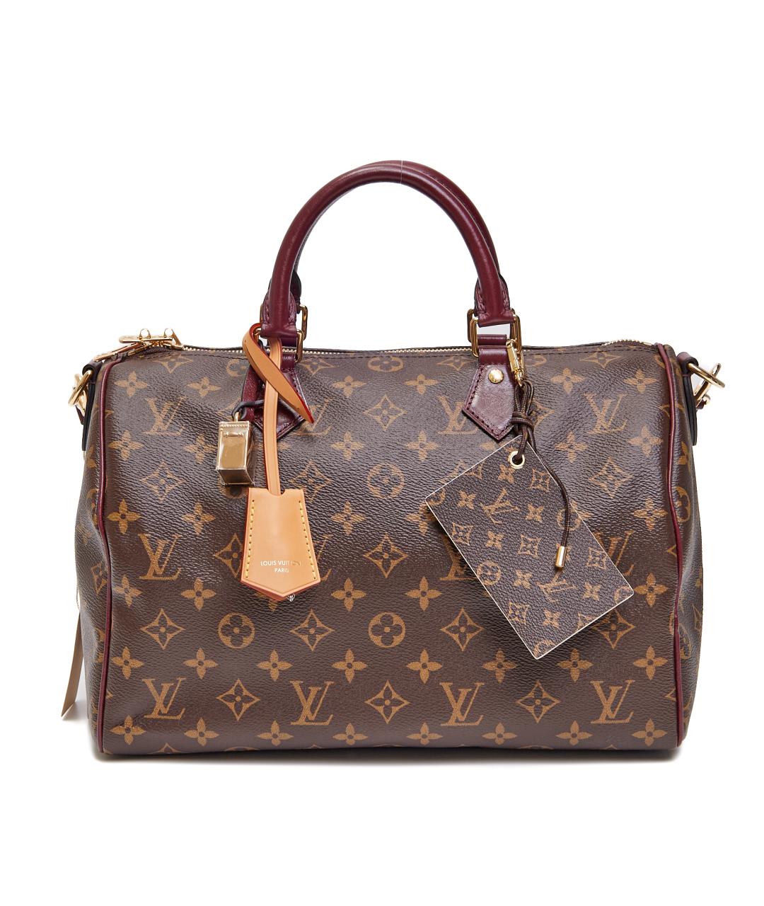 LOUIS VUITTON Коричневая кожаная сумка с короткими ручками, фото 10