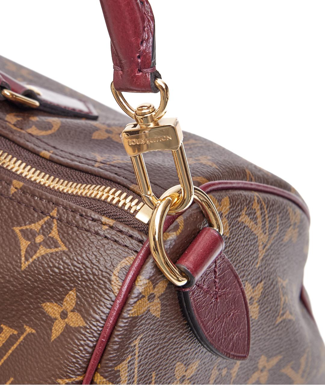 LOUIS VUITTON Коричневая кожаная сумка с короткими ручками, фото 7