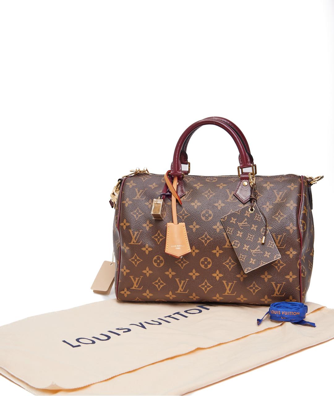 LOUIS VUITTON Коричневая кожаная сумка с короткими ручками, фото 8