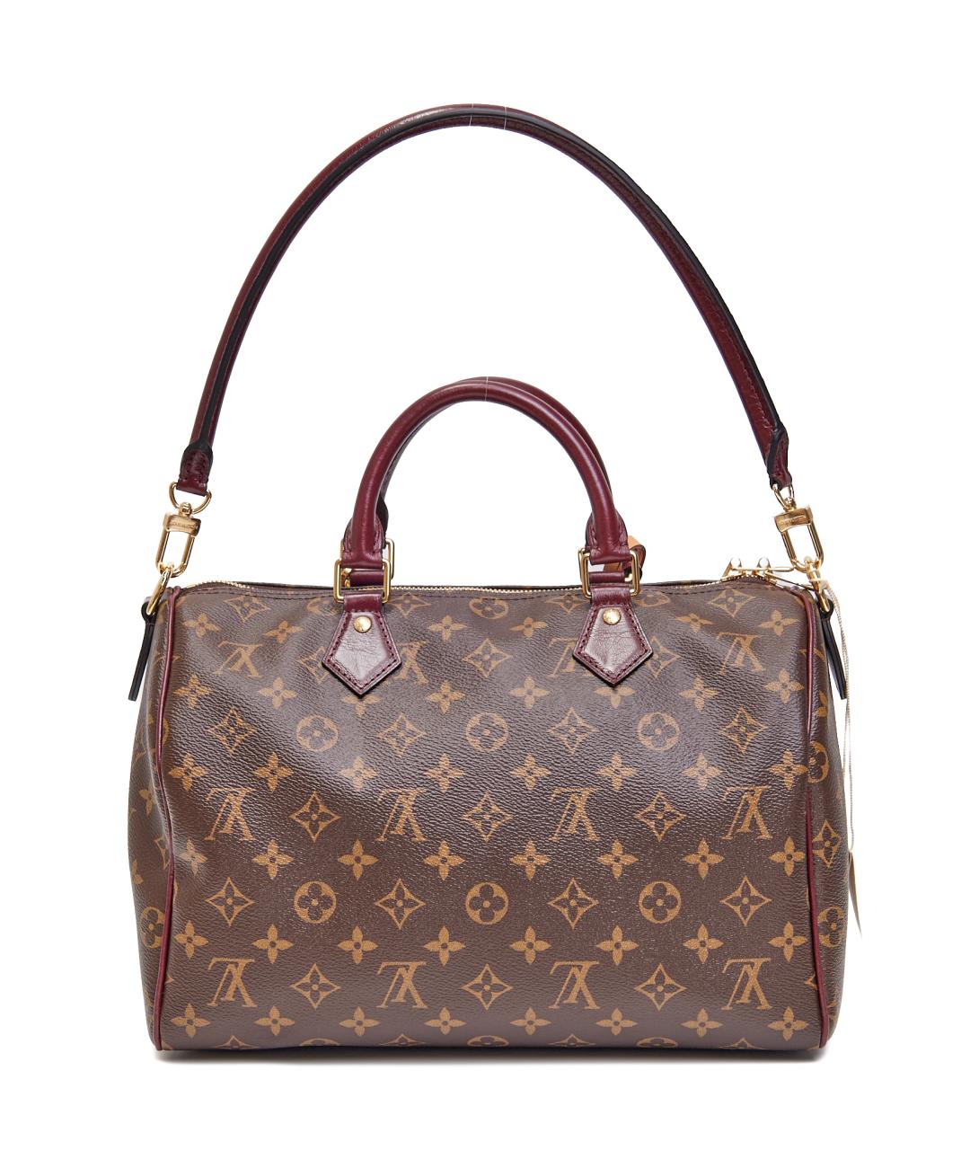 LOUIS VUITTON Коричневая кожаная сумка с короткими ручками, фото 3