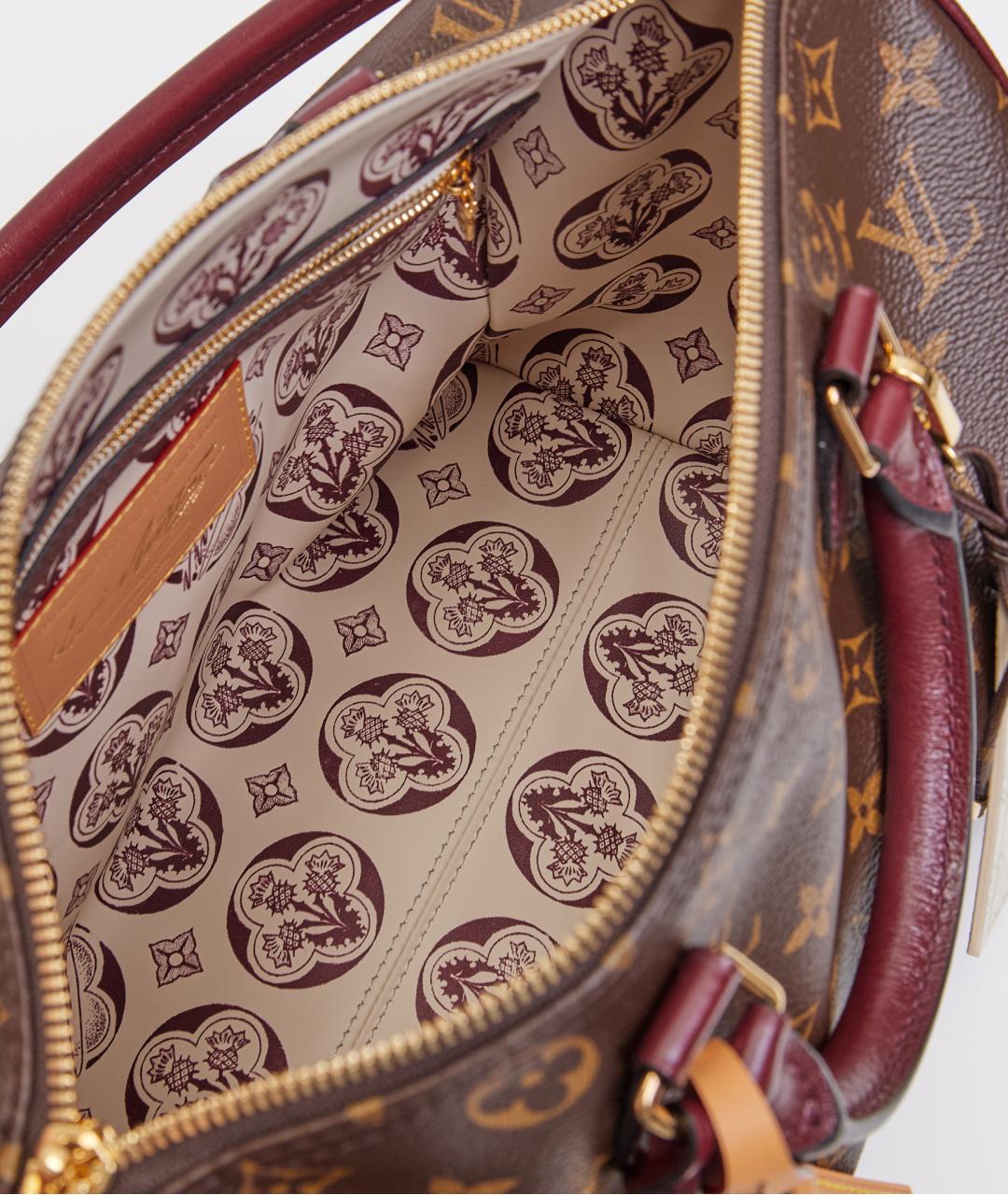 LOUIS VUITTON Коричневая кожаная сумка с короткими ручками, фото 4