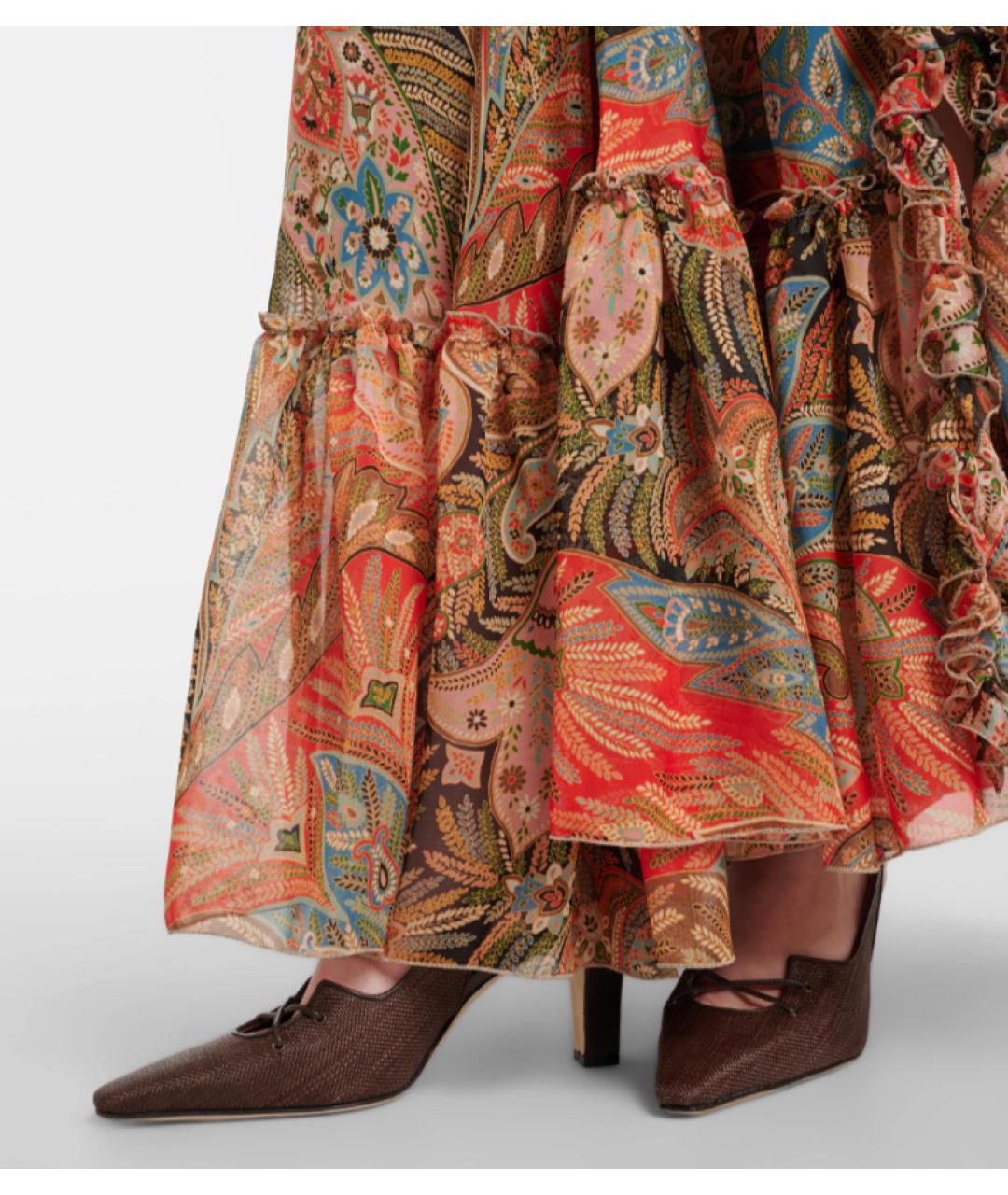 MANOLO BLAHNIK Коричневые текстильные туфли, фото 5