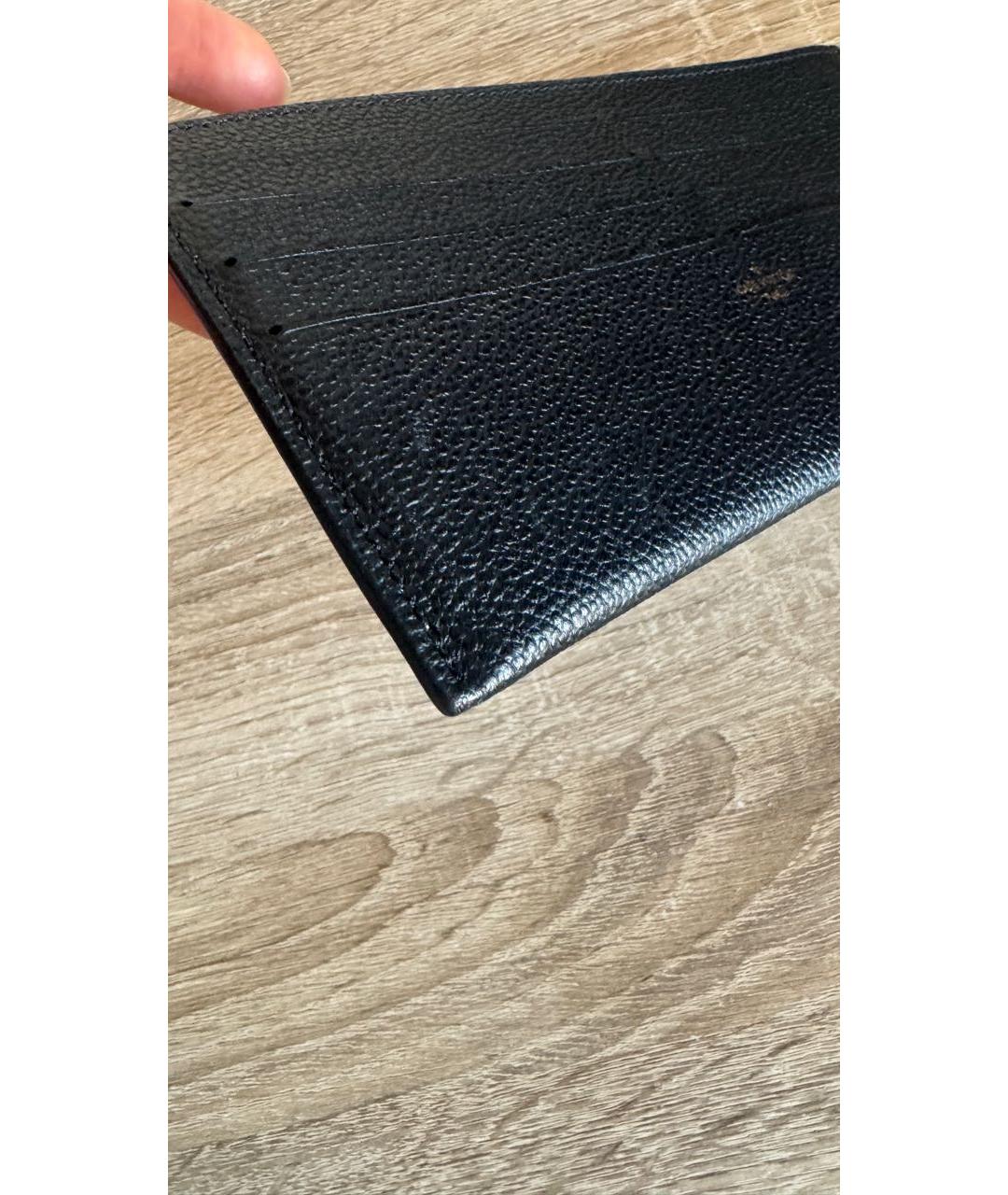 LOUIS VUITTON Черный кожаный кардхолдер, фото 5