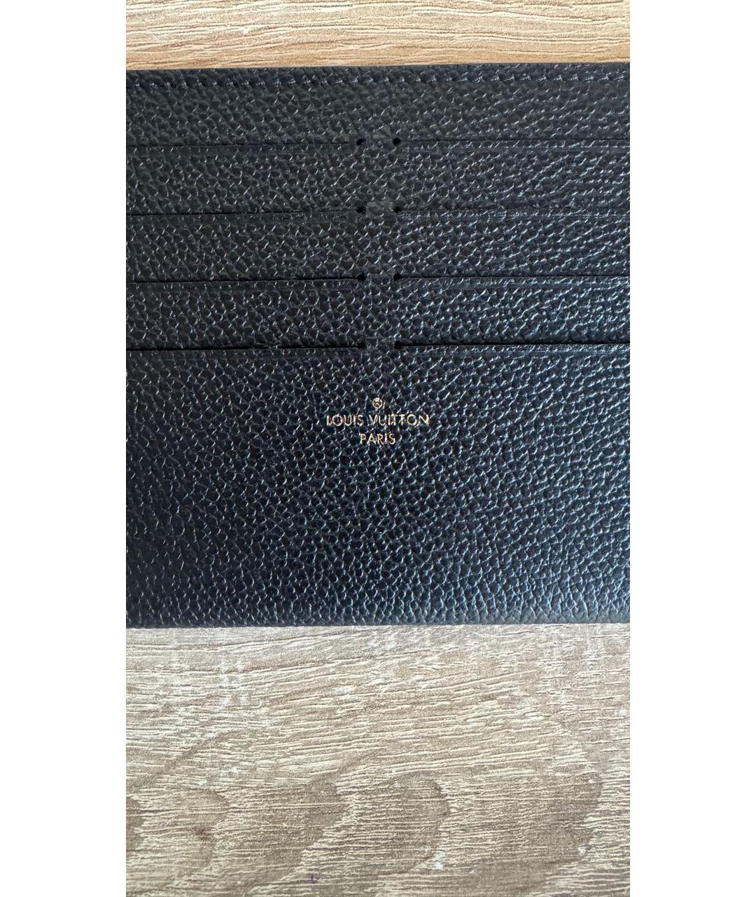 LOUIS VUITTON Черный кожаный кардхолдер, фото 3
