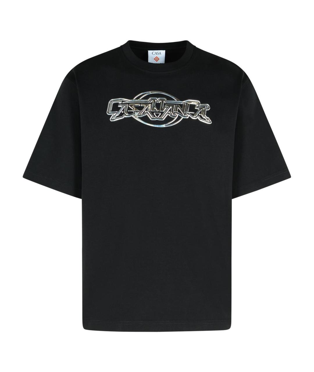CASABLANCA Черная хлопковая футболка, фото 1
