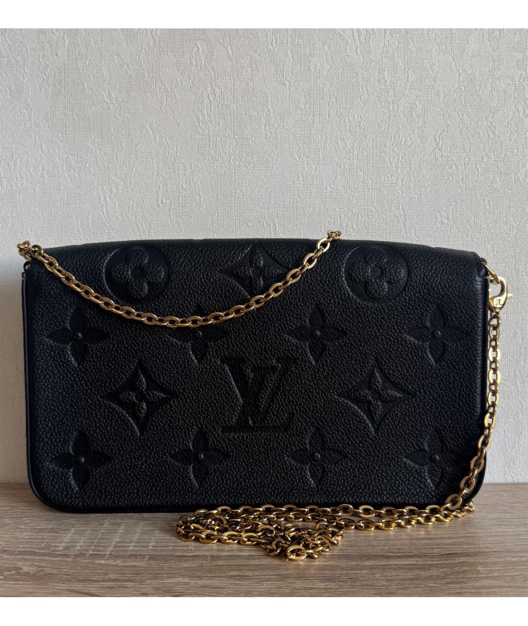 LOUIS VUITTON Черная кожаная сумка через плечо, фото 2