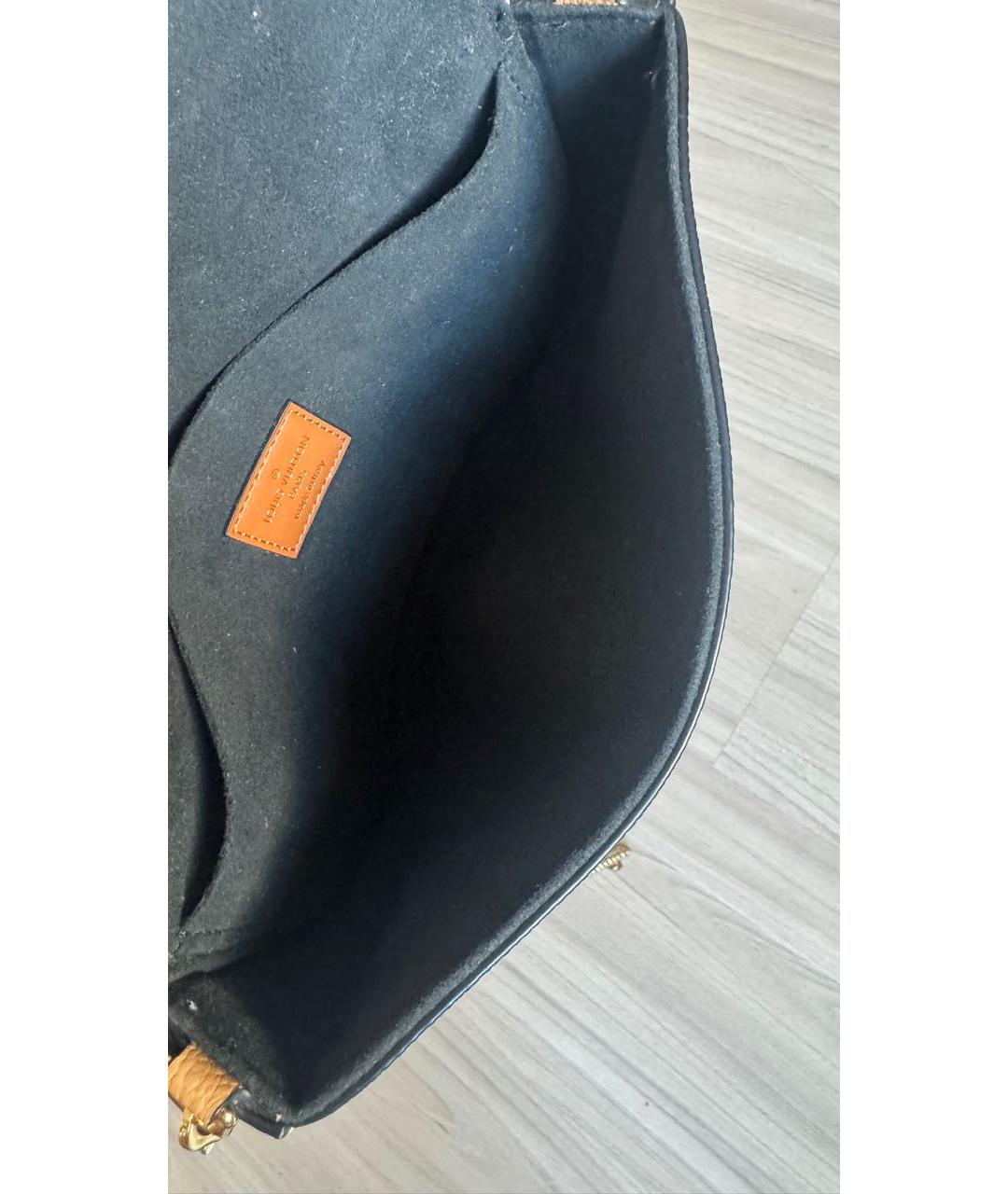 LOUIS VUITTON Черная кожаная сумка через плечо, фото 8
