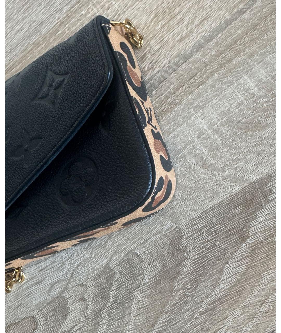 LOUIS VUITTON Черная кожаная сумка через плечо, фото 3