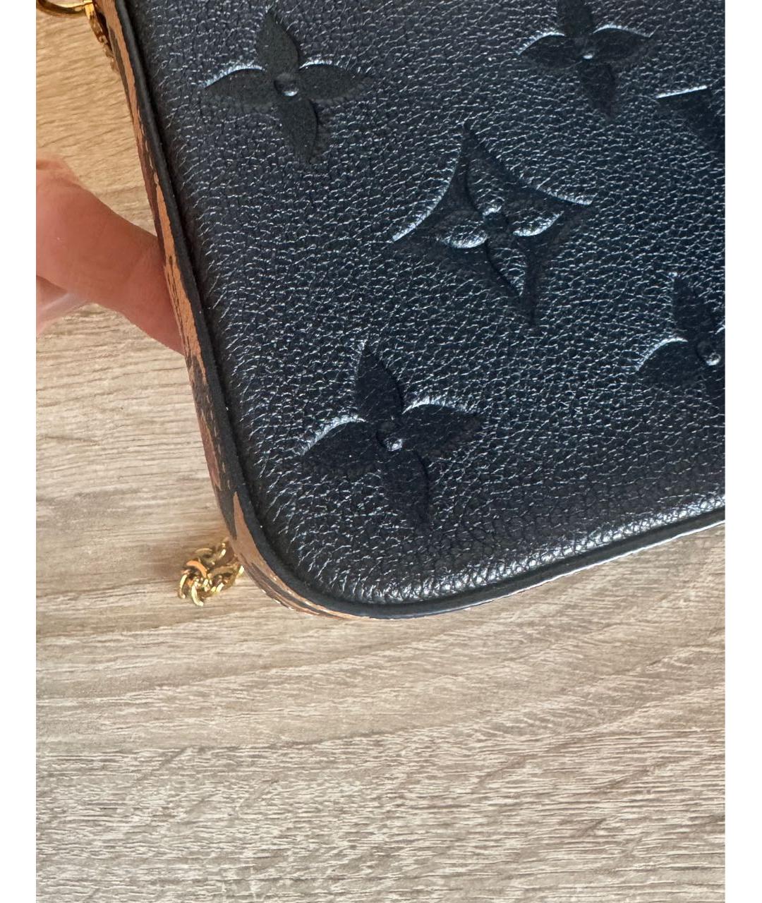 LOUIS VUITTON Черная кожаная сумка через плечо, фото 6