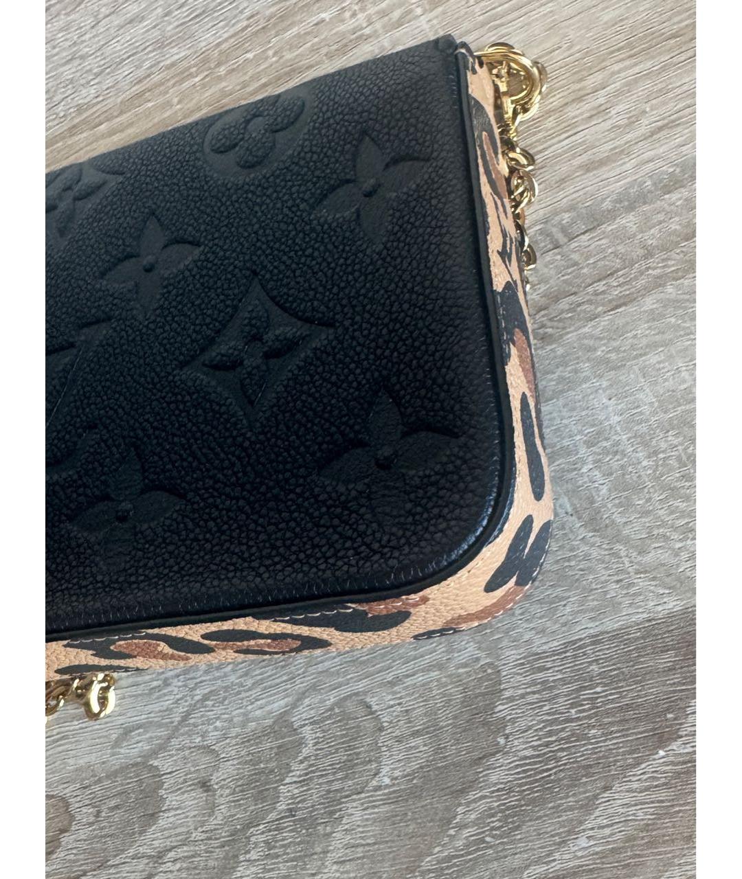 LOUIS VUITTON Черная кожаная сумка через плечо, фото 5