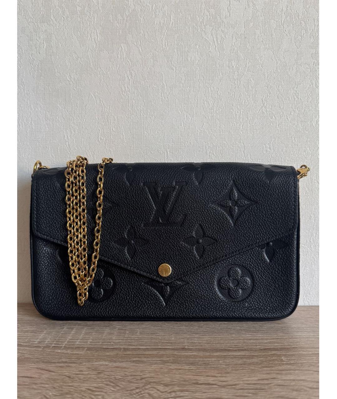 LOUIS VUITTON Черная кожаная сумка через плечо, фото 9