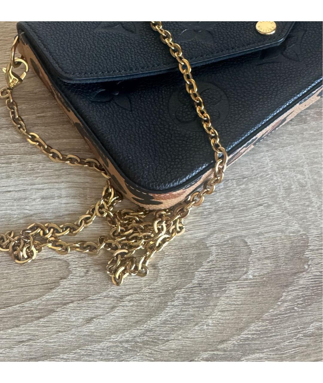 LOUIS VUITTON Черная кожаная сумка через плечо, фото 4