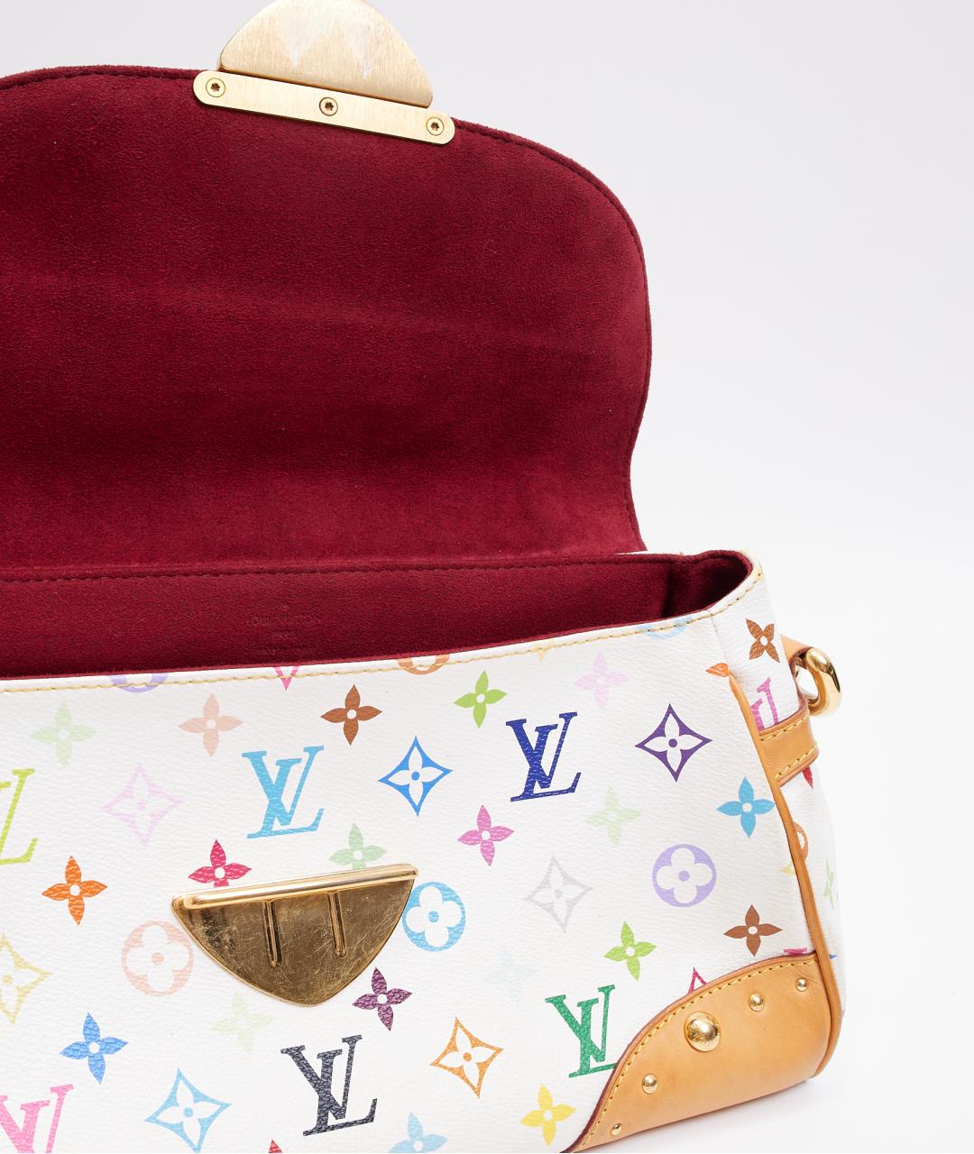 LOUIS VUITTON Белая кожаная сумка с короткими ручками, фото 4