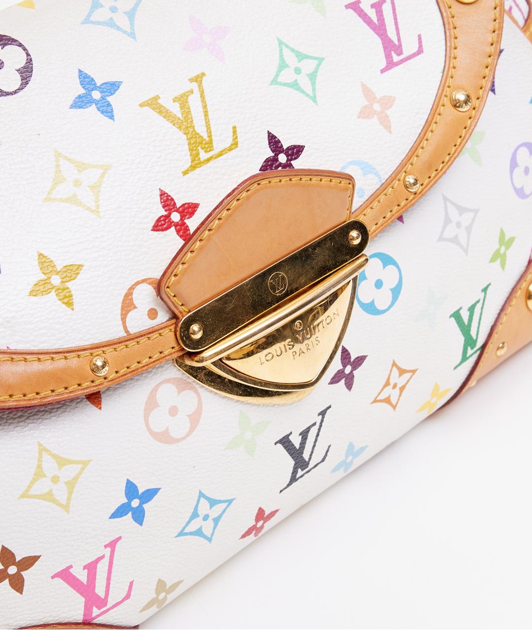 LOUIS VUITTON Белая кожаная сумка с короткими ручками, фото 6