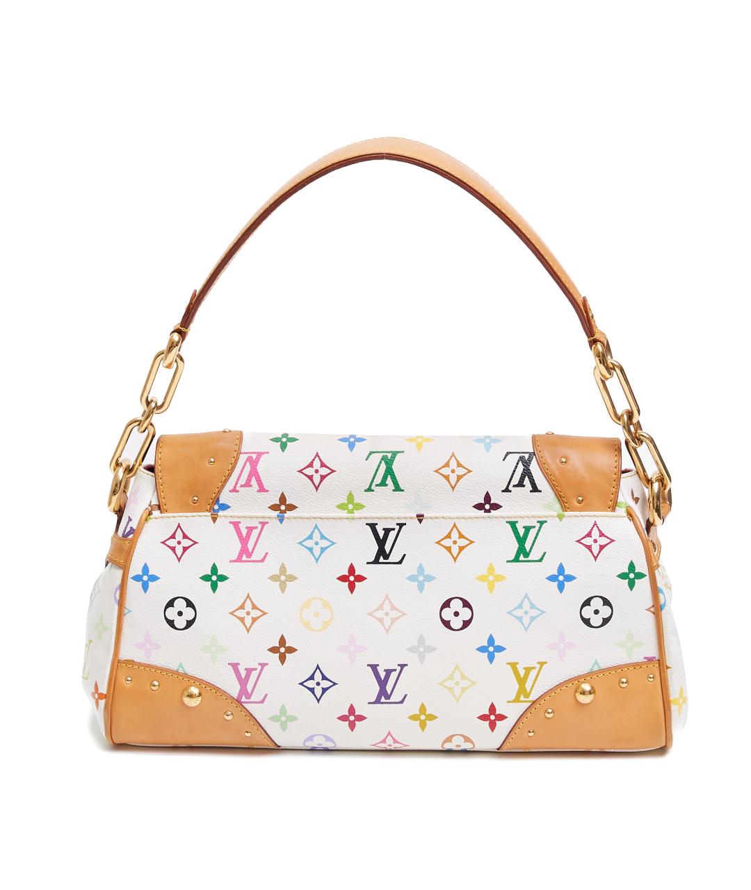 LOUIS VUITTON Белая кожаная сумка с короткими ручками, фото 3