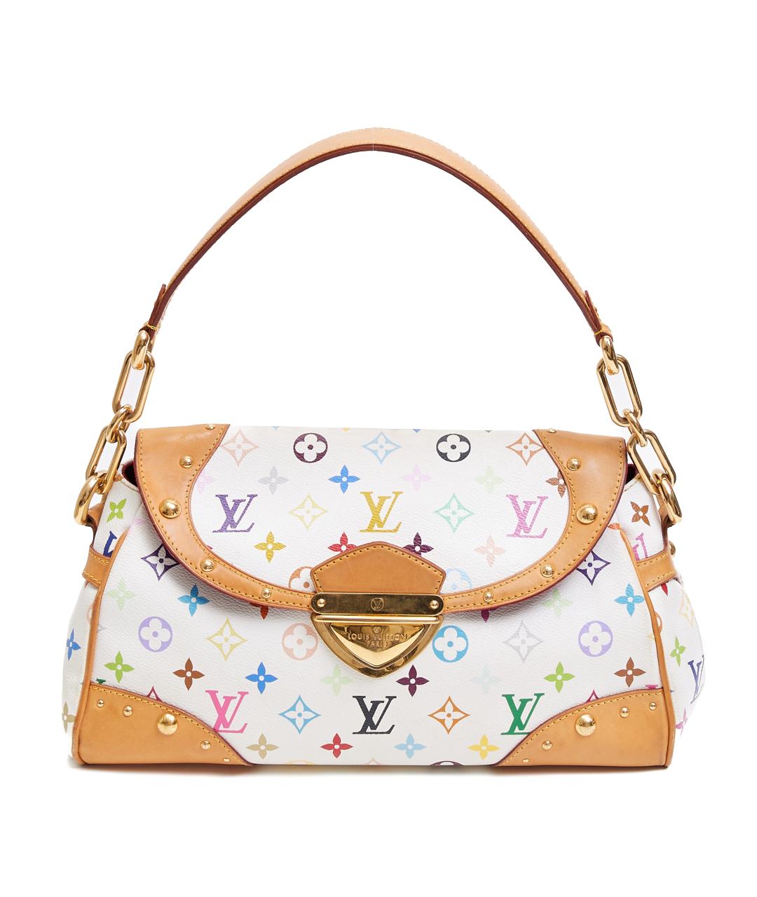 LOUIS VUITTON Белая кожаная сумка с короткими ручками, фото 8