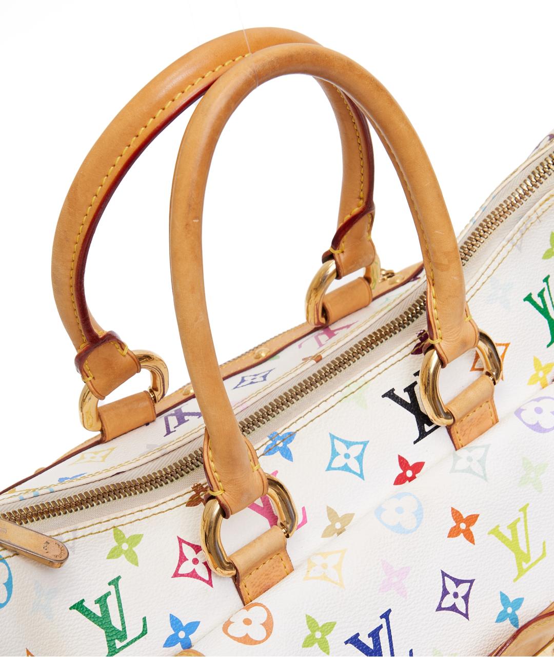 LOUIS VUITTON Белая кожаная сумка с короткими ручками, фото 5