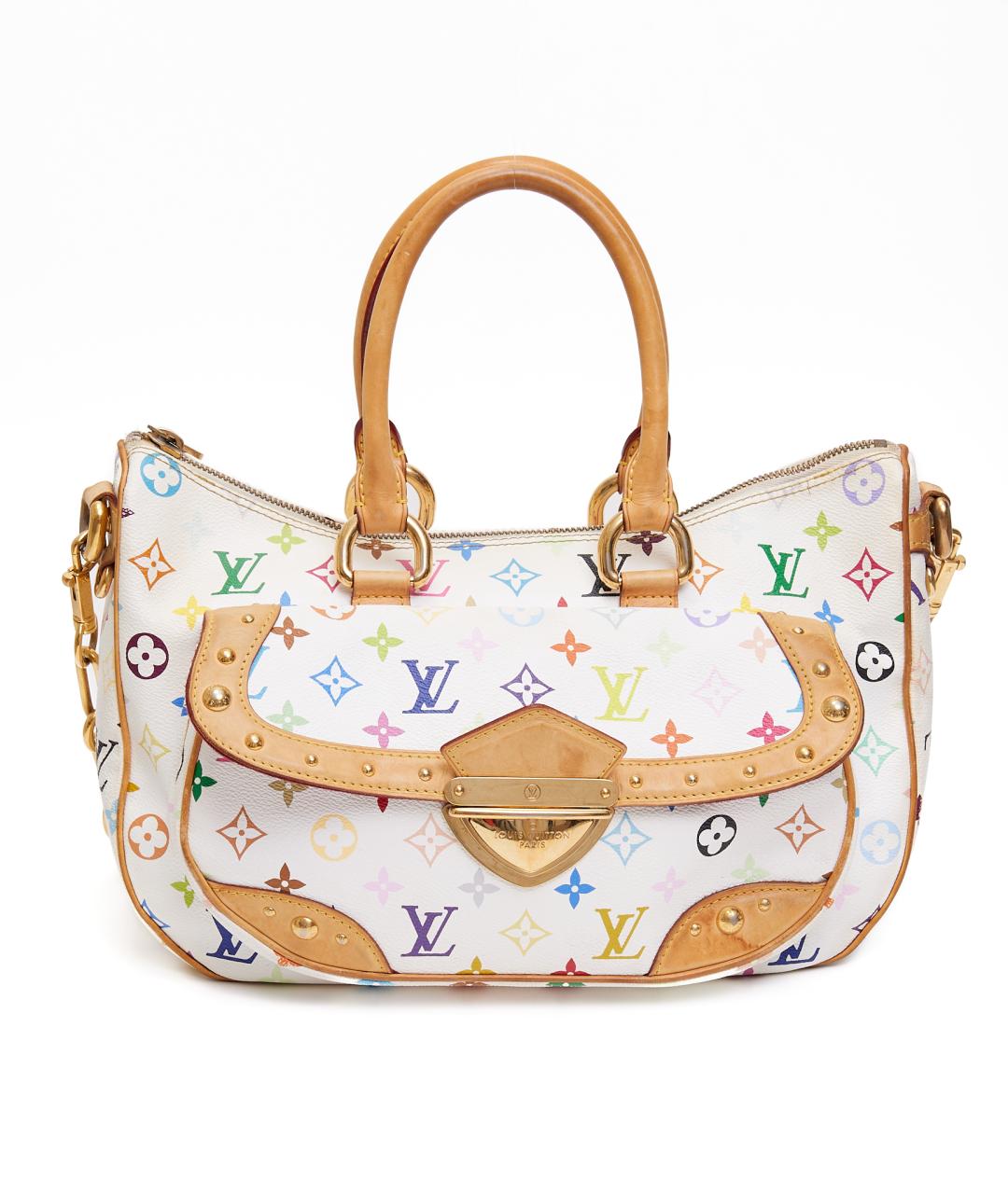 LOUIS VUITTON Белая кожаная сумка с короткими ручками, фото 8