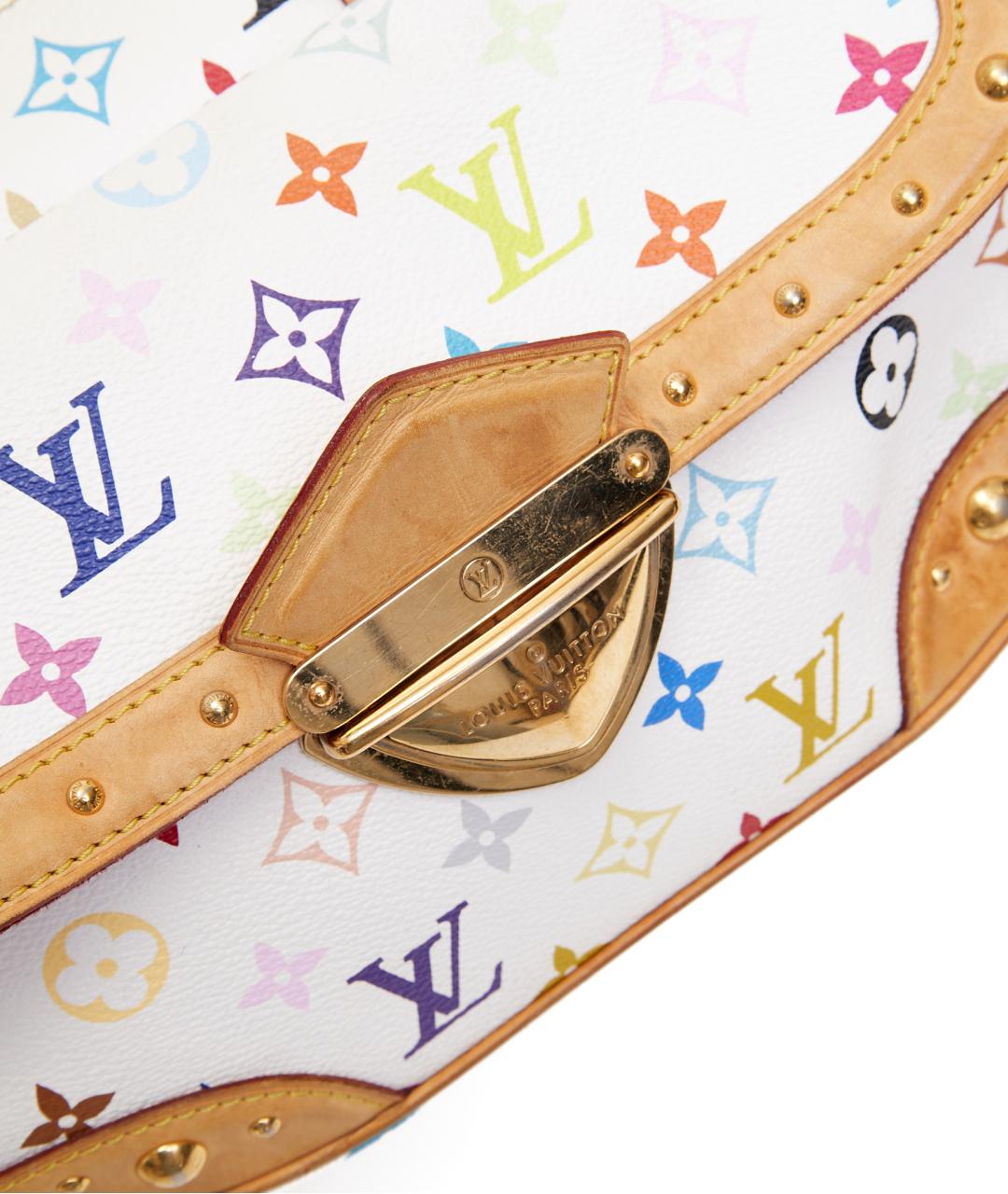 LOUIS VUITTON Белая кожаная сумка с короткими ручками, фото 4