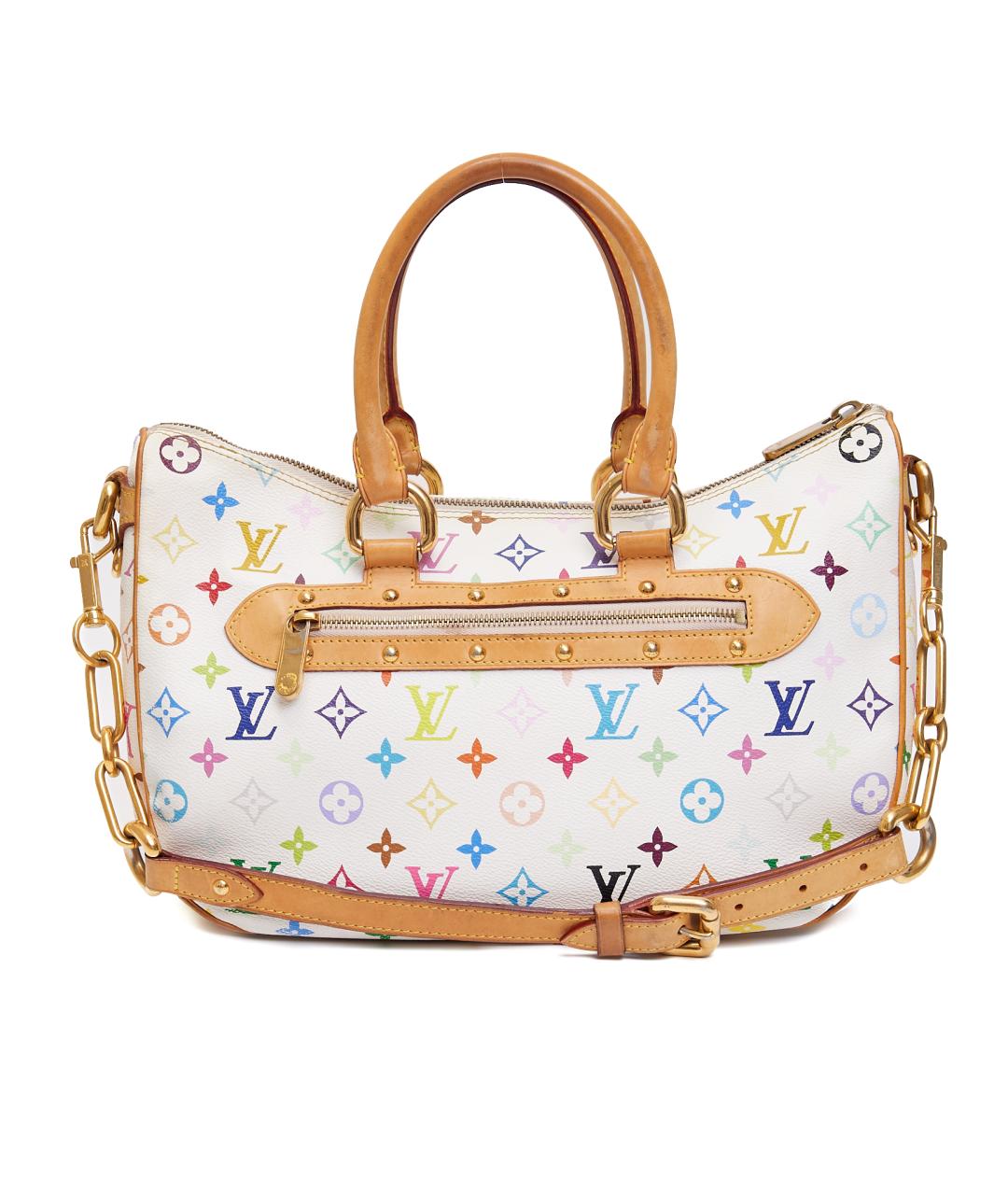 LOUIS VUITTON Белая кожаная сумка с короткими ручками, фото 3