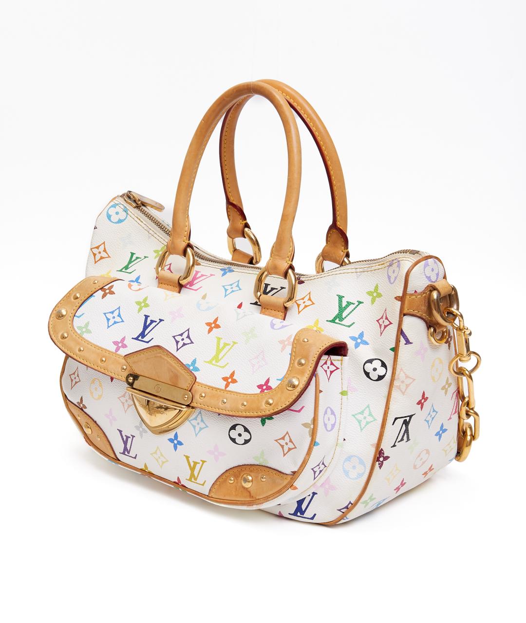 LOUIS VUITTON Белая кожаная сумка с короткими ручками, фото 2