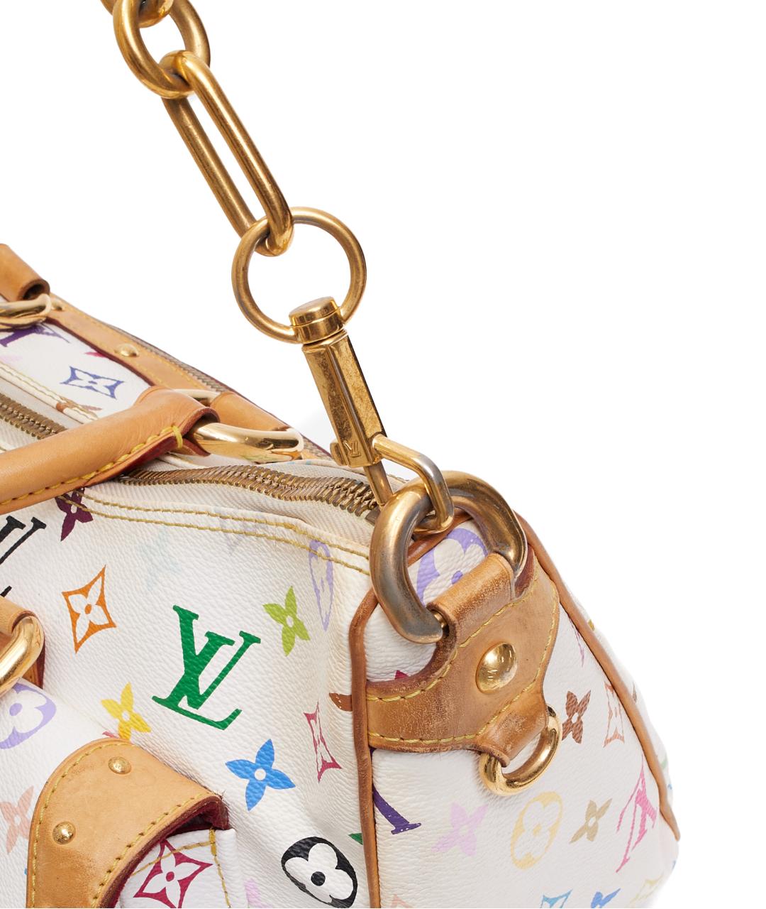 LOUIS VUITTON Белая кожаная сумка с короткими ручками, фото 6