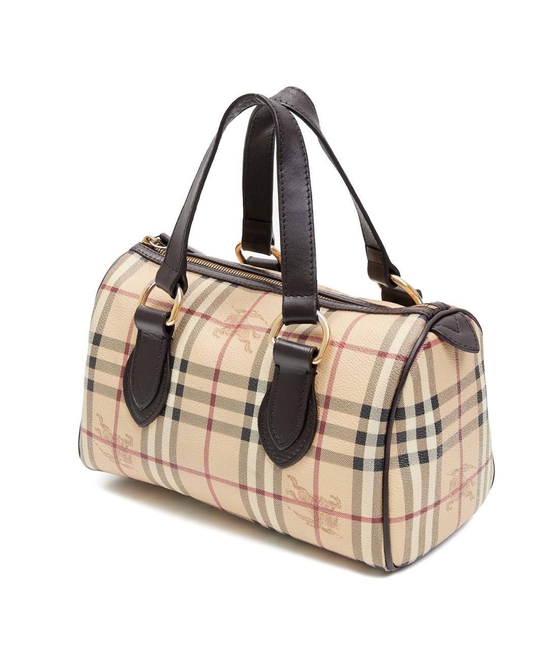 BURBERRY Бежевая кожаная сумка с короткими ручками, фото 2