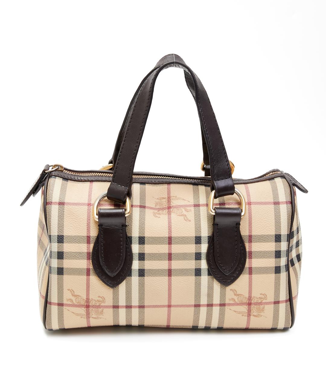 BURBERRY Бежевая кожаная сумка с короткими ручками, фото 6