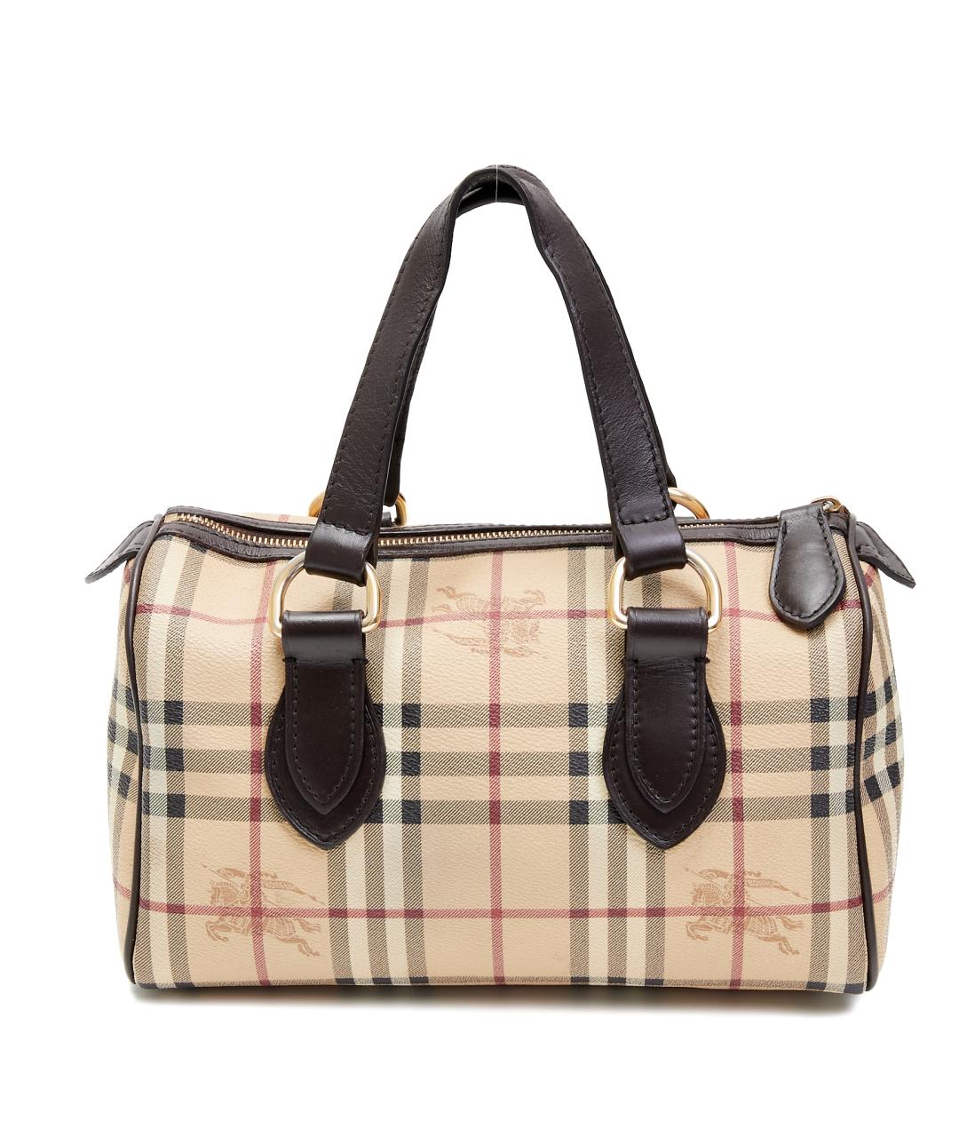 BURBERRY Бежевая кожаная сумка с короткими ручками, фото 3