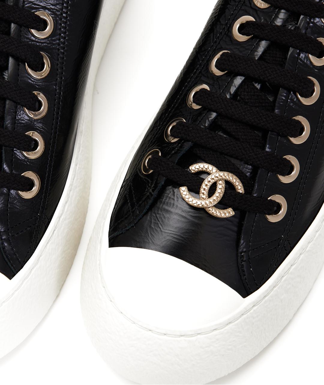 CHANEL Черные кожаные кеды, фото 6
