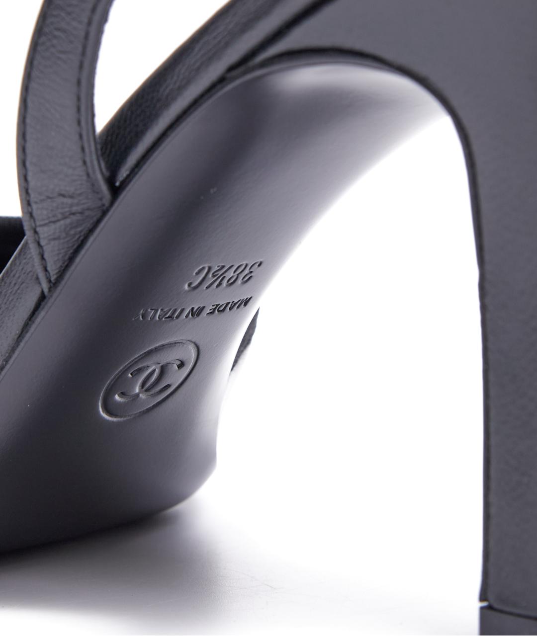 CHANEL Черные кожаные туфли, фото 6