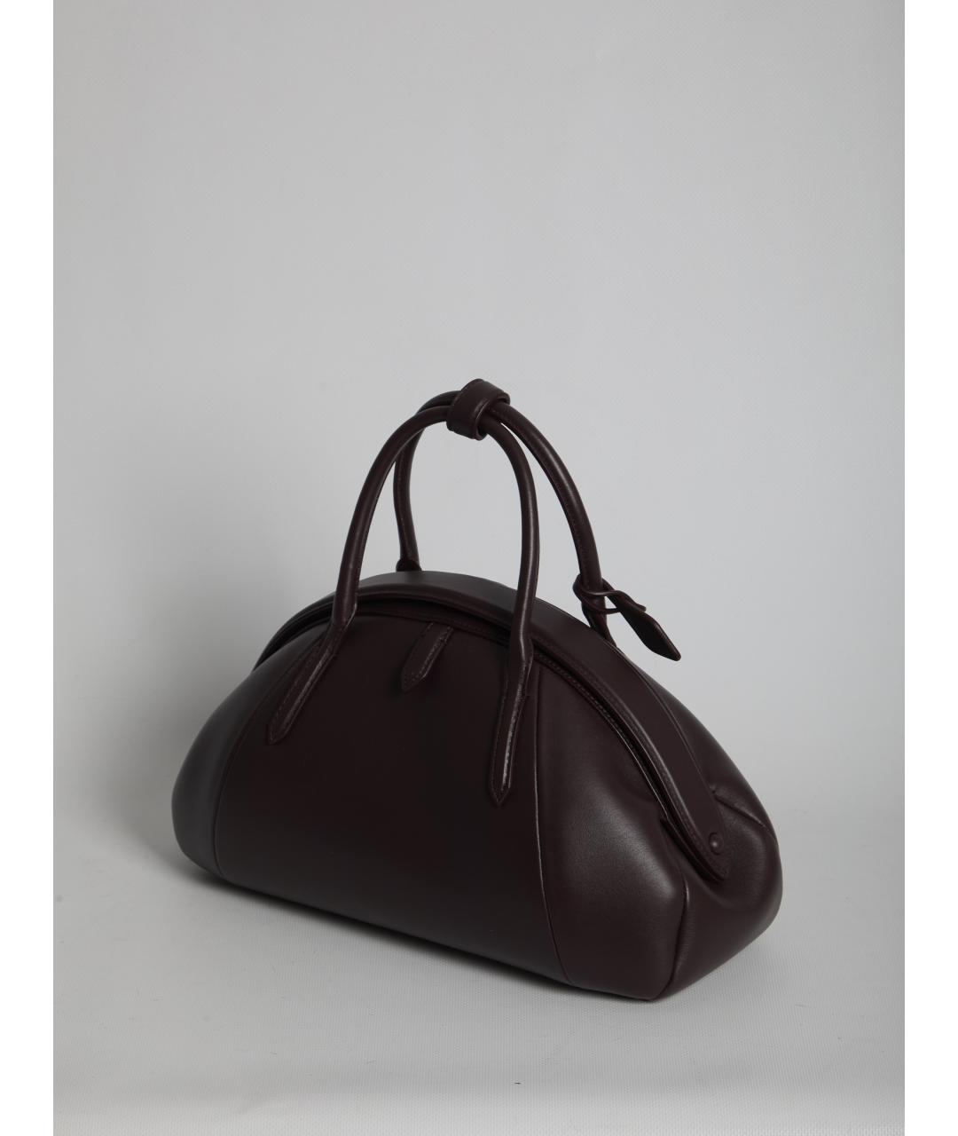 ALAIA Бордовая кожаная сумка с короткими ручками, фото 2