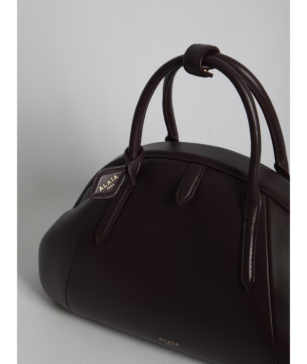 ALAIA Бордовая кожаная сумка с короткими ручками, фото 4