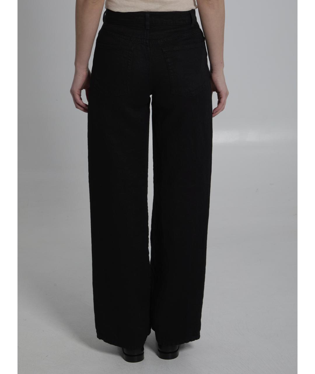 THE ROW Черные хлопко-леновые прямые джинсы, фото 4