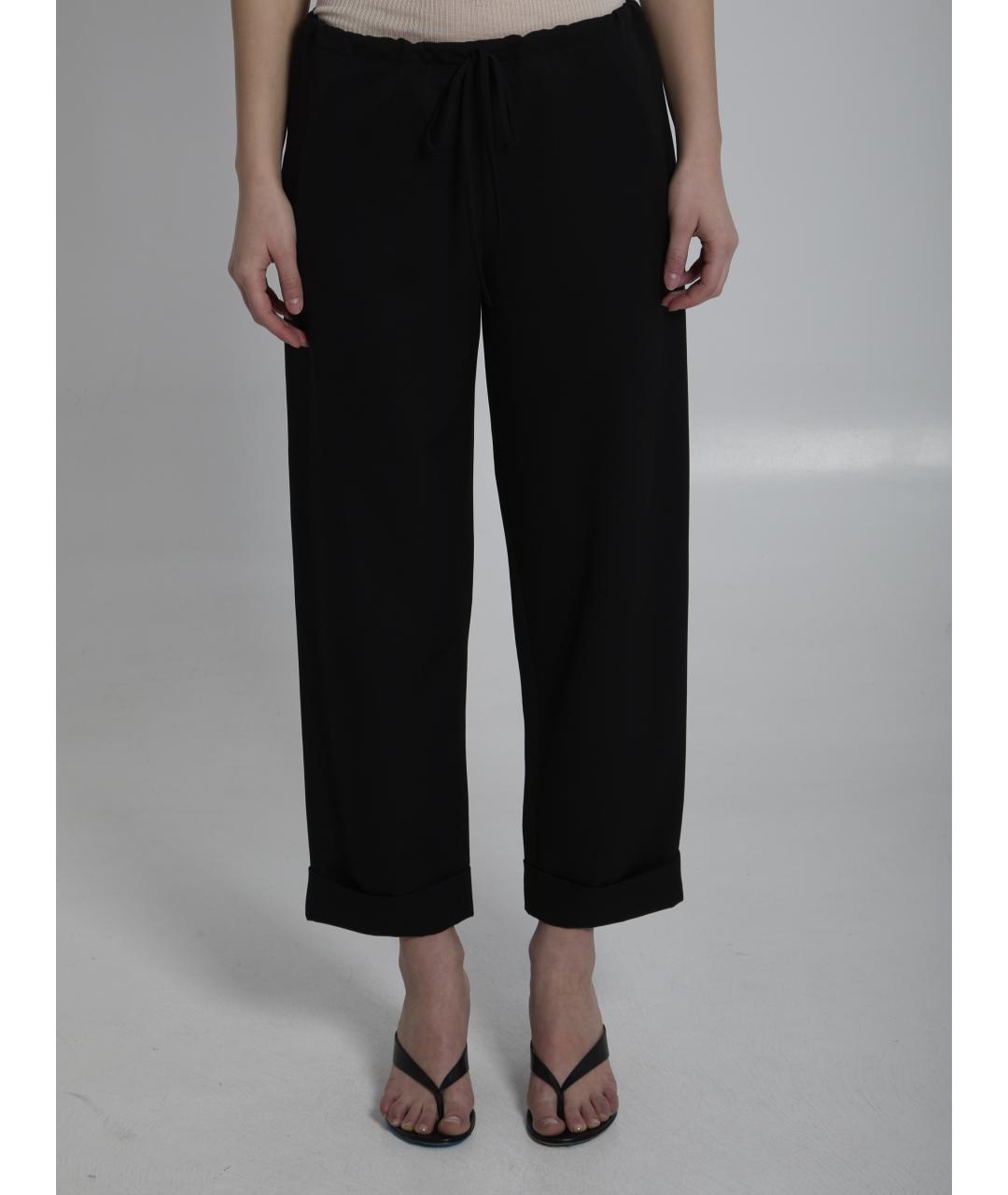 THE ROW Черные шерстяные прямые брюки, фото 5