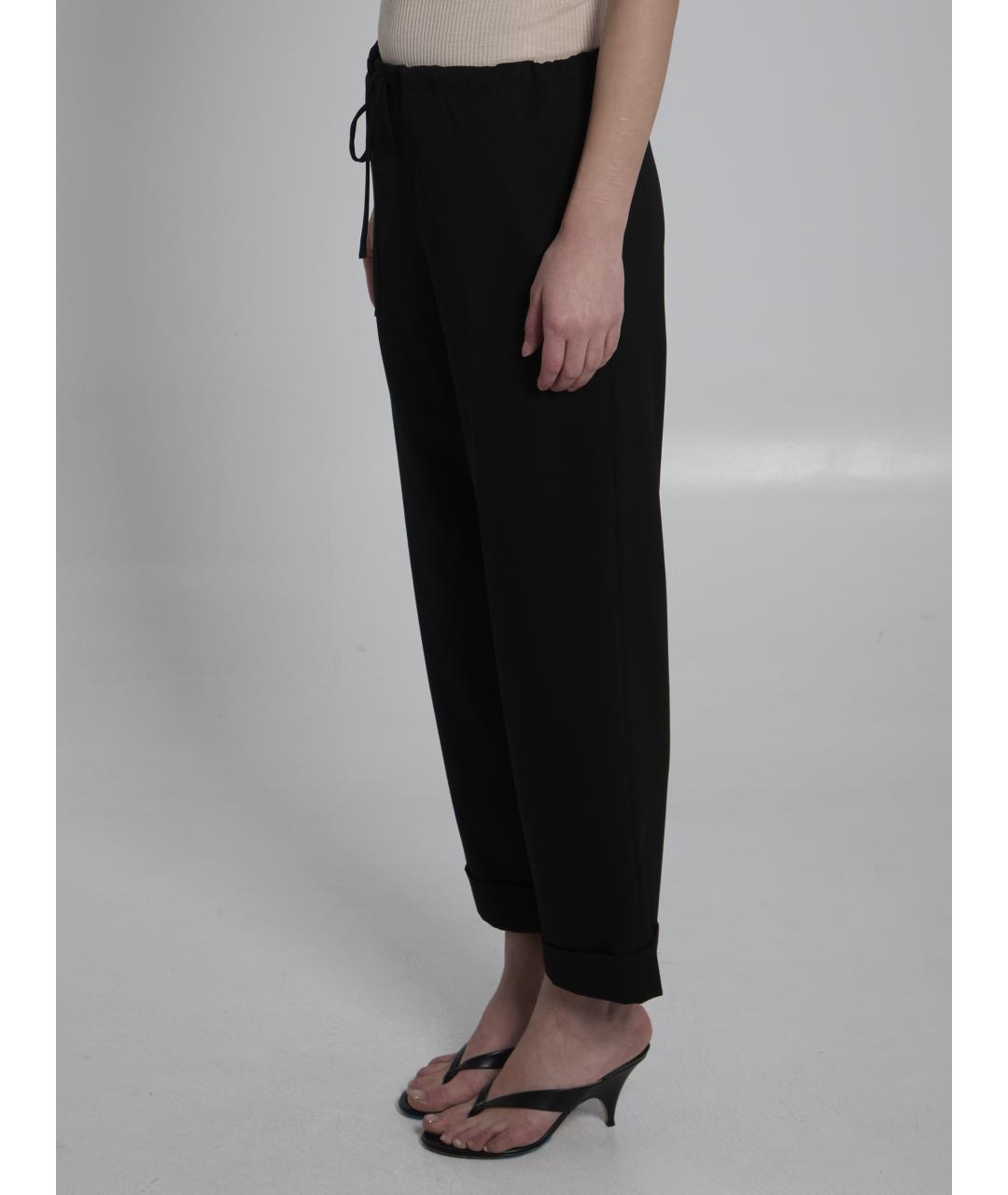 THE ROW Черные шерстяные прямые брюки, фото 2