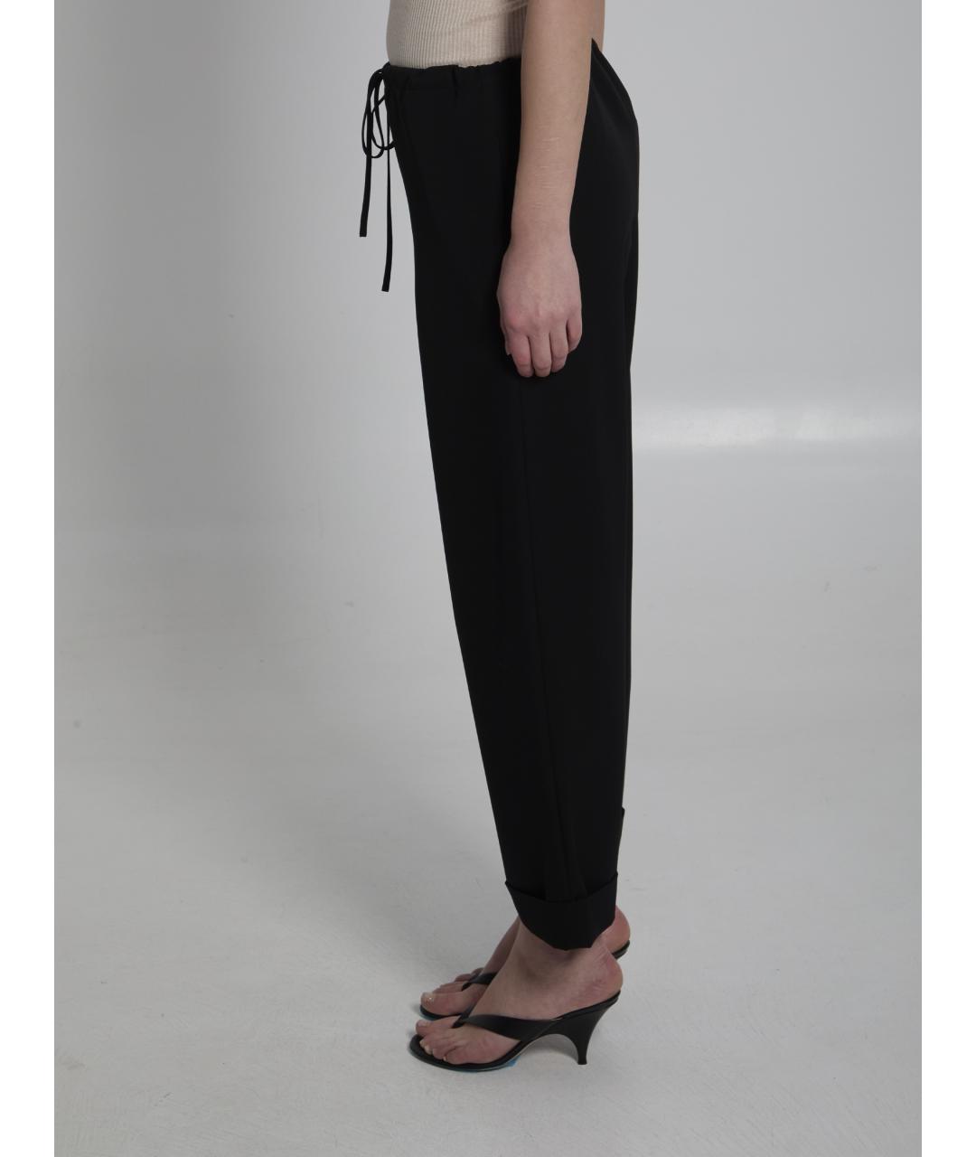 THE ROW Черные шерстяные прямые брюки, фото 3