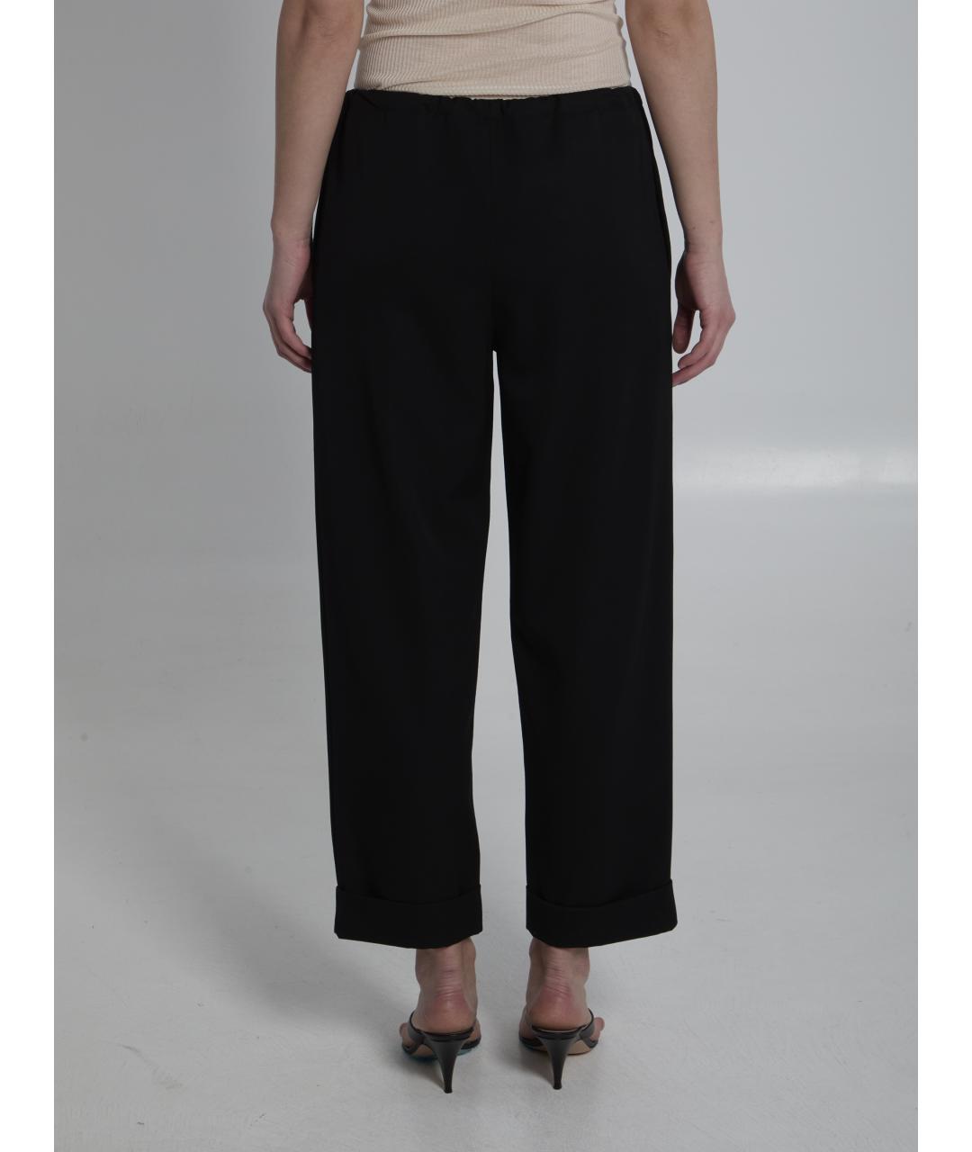 THE ROW Черные шерстяные прямые брюки, фото 4