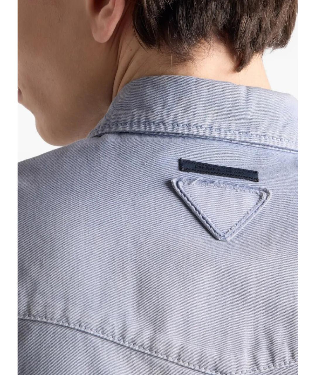 PRADA Синяя хлопковая кэжуал рубашка, фото 4