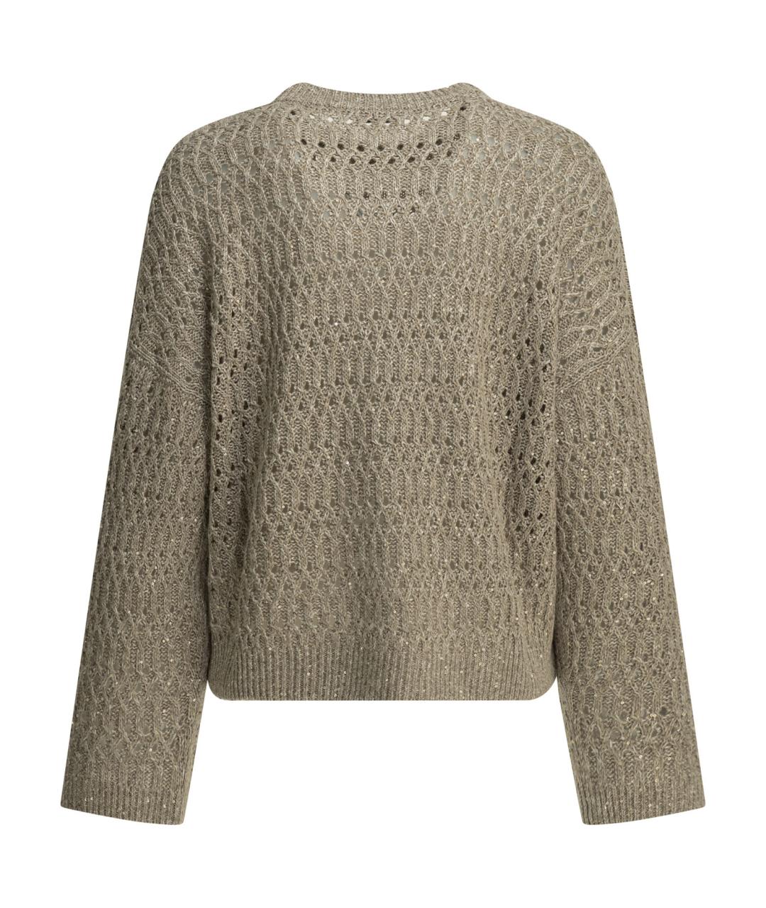 BRUNELLO CUCINELLI Бежевый льняной джемпер / свитер, фото 2