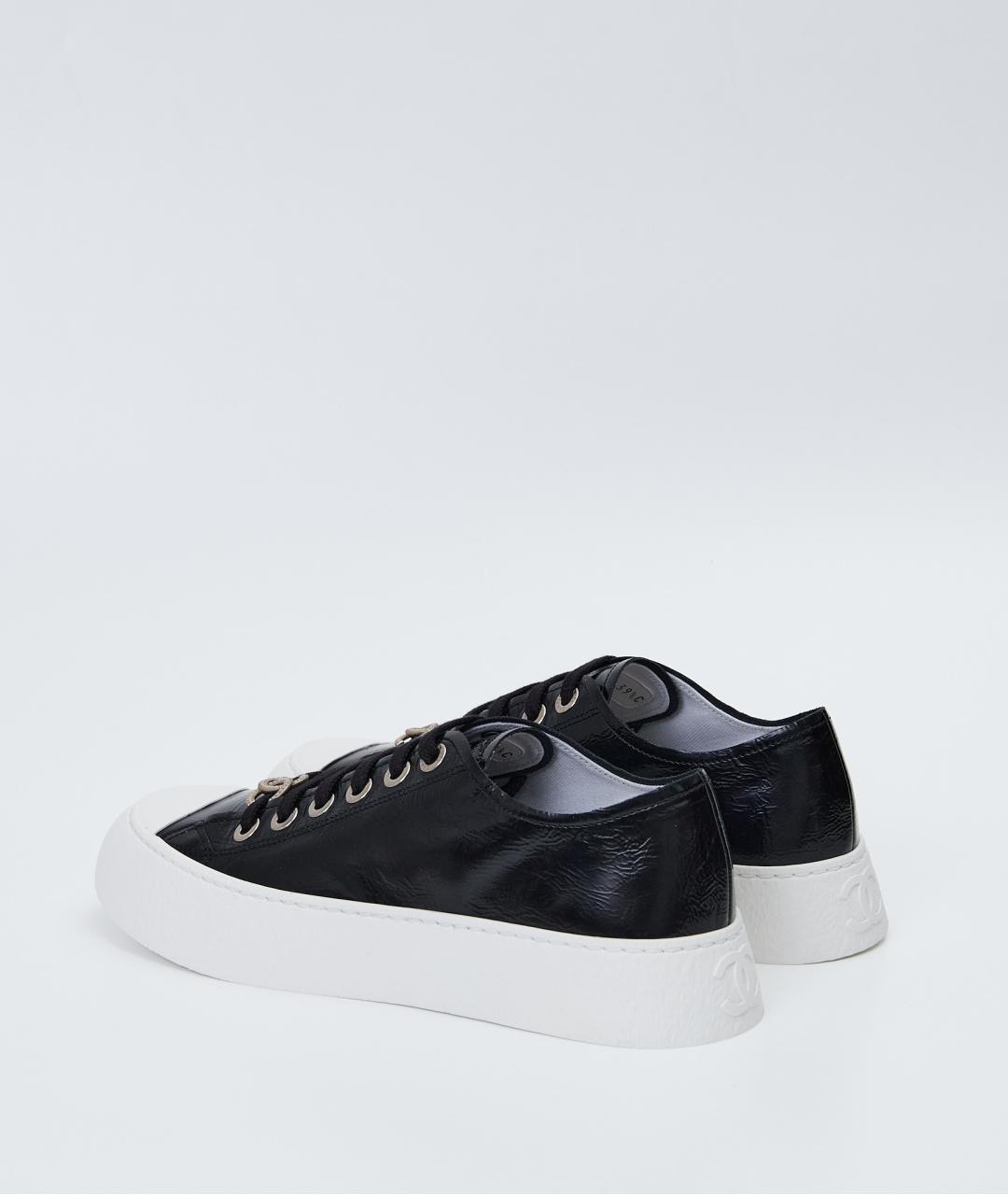 CHANEL Черные кожаные кеды, фото 6