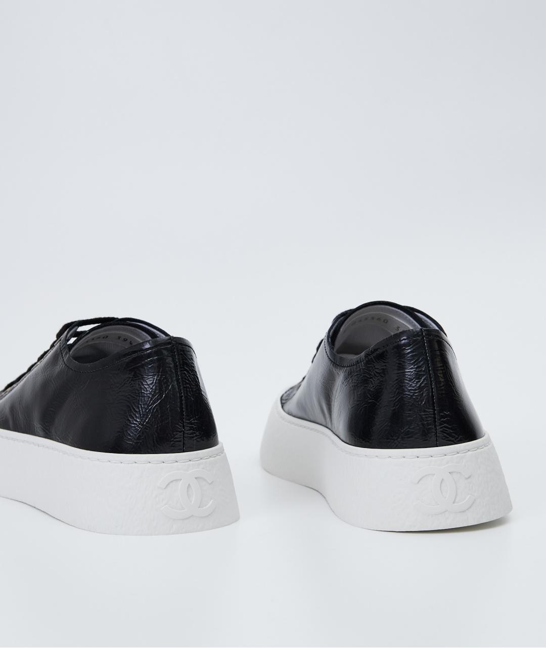 CHANEL Черные кожаные кеды, фото 7