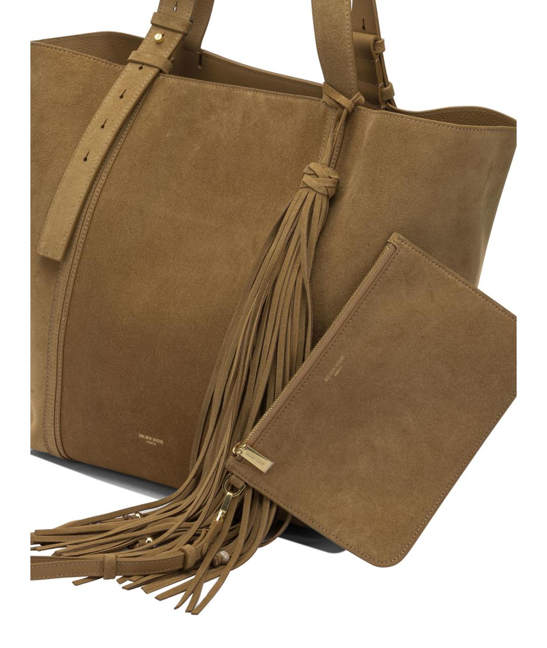 GOLDEN GOOSE DELUXE BRAND Коричневая замшевая сумка через плечо, фото 4