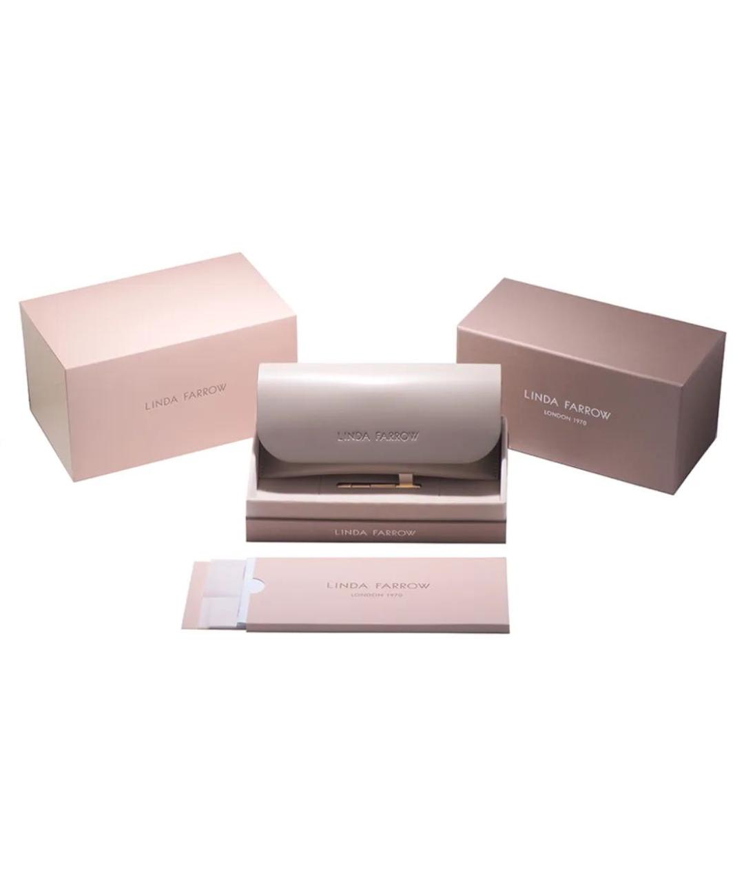 LINDA FARROW Белые пластиковые солнцезащитные очки, фото 3