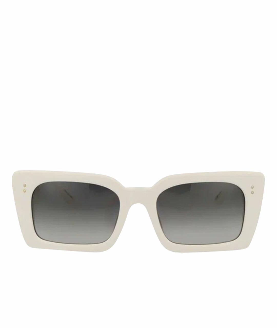 LINDA FARROW Белые пластиковые солнцезащитные очки, фото 1